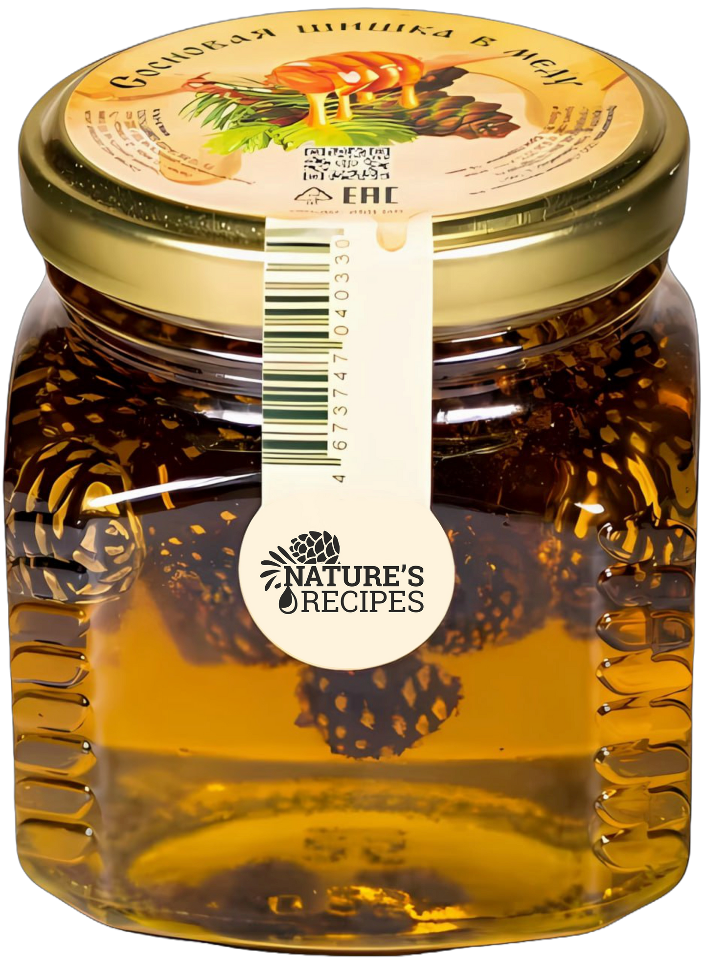 Pine cone in honey