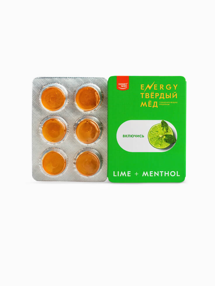 Energy Lime + Menthol – Natural Honey Lozenges